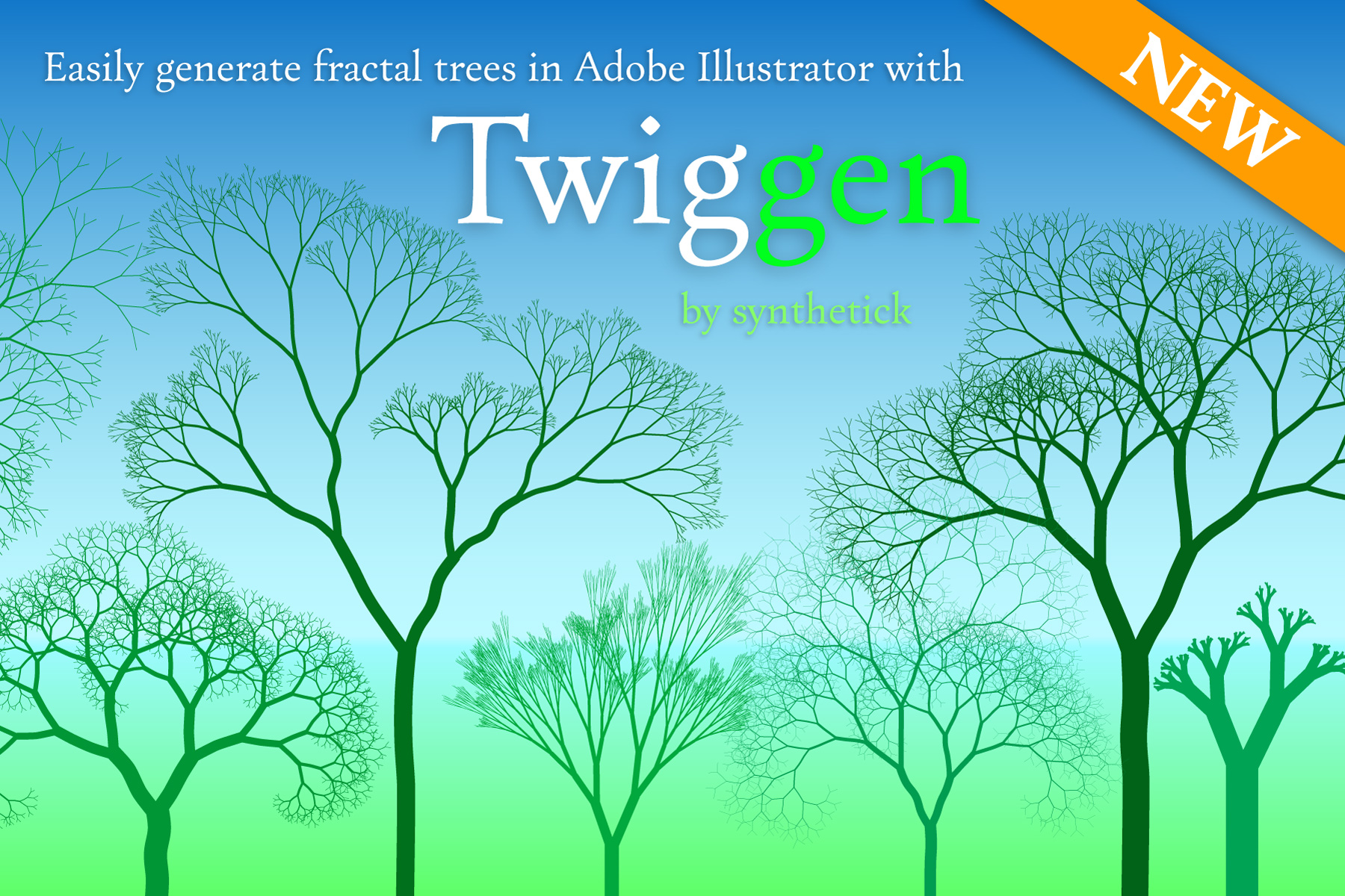 Twiggen fractal tree generator for Adobe Illustrator by synthetick