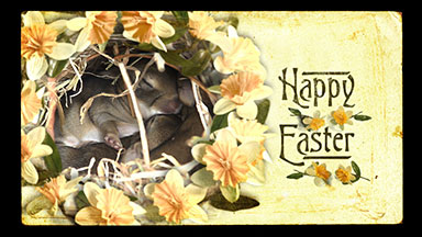 Happy Easter video card, vintage style