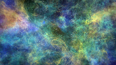 Space nebula fly-through loop