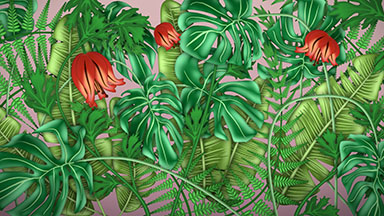 Tropical Plants Animation with Copy Space